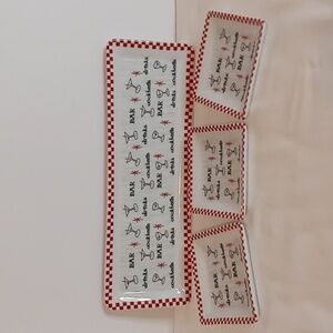 VINTAGE 2003 Boston Warehouse Trading Corp. Nesting Tray/ 3 Serving Plates